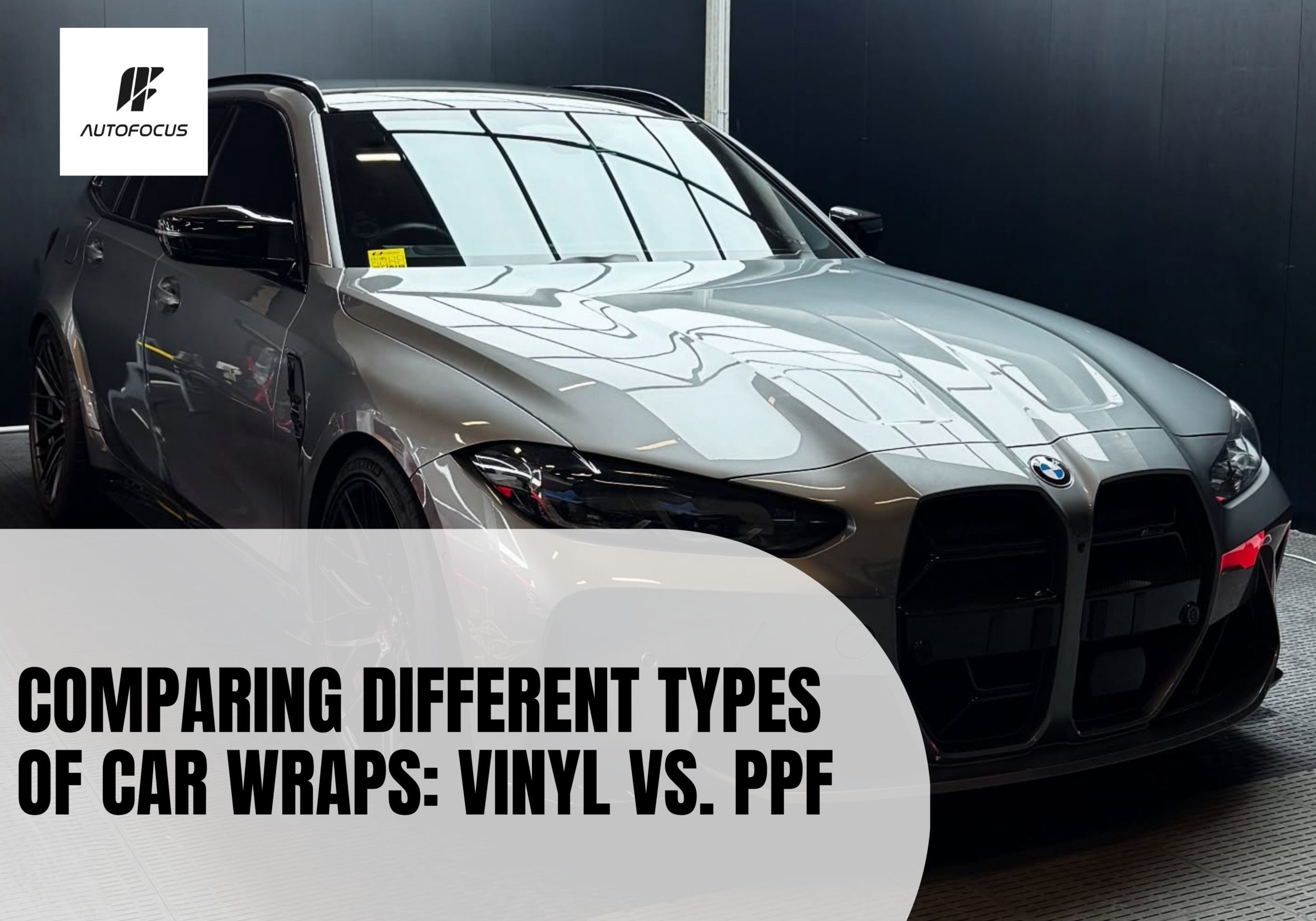 Professional PPF preparation process for BMW M3 Touring at car wraps Banksmeadow NSW facility showing meticulous surface cleaning