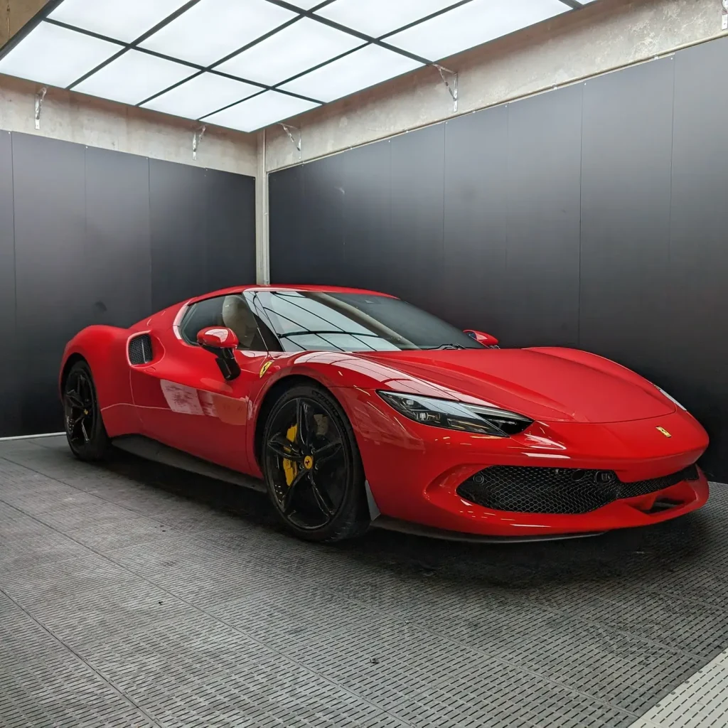Ferrari 296 GTB with paint protection film installation showing full front package coverage by Autofocus Solution Sydney
