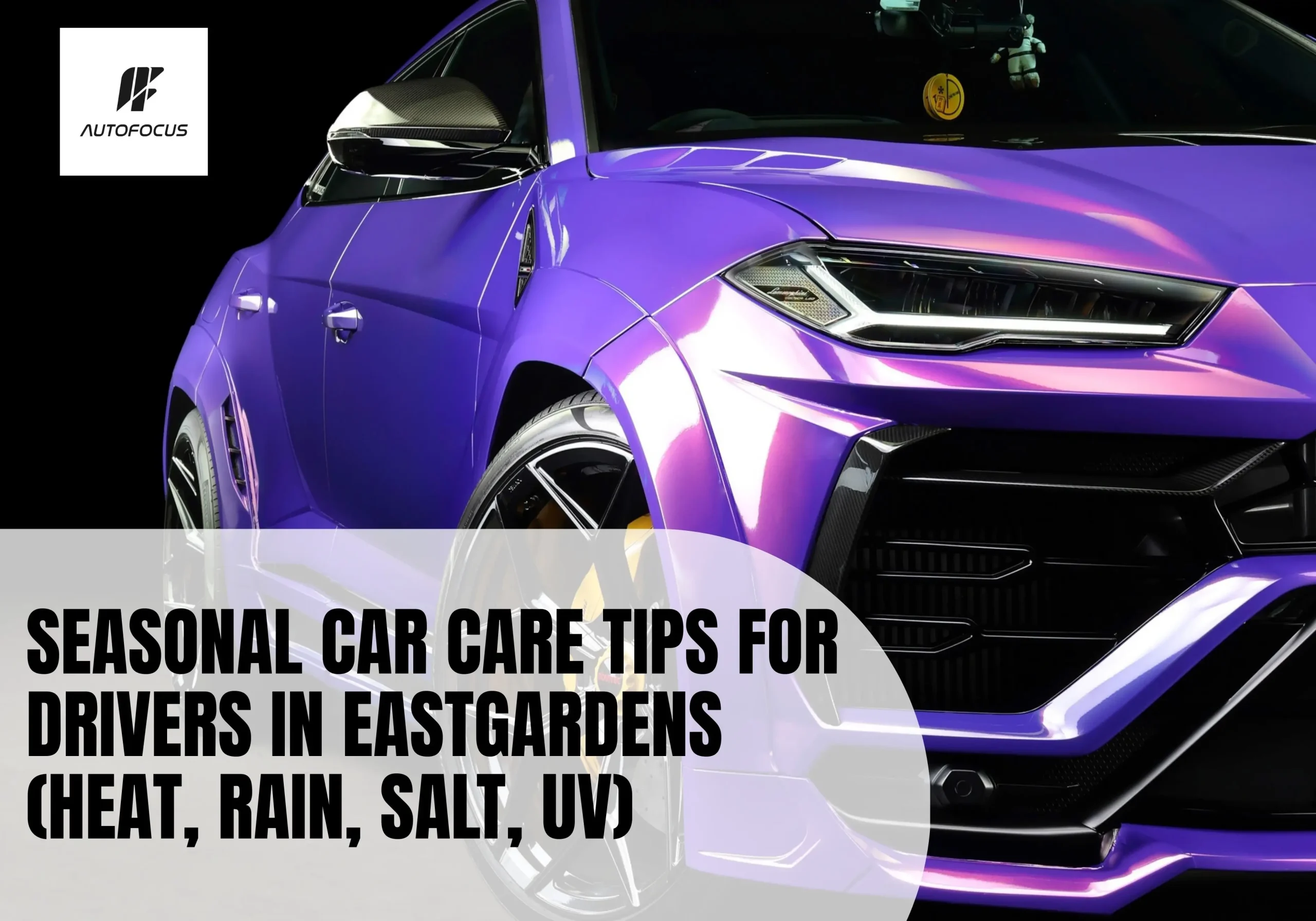 Metallic purple vinyl wrapped Lamborghini Urus with Gtechniq Halo UV shield Eastgardens Sydney