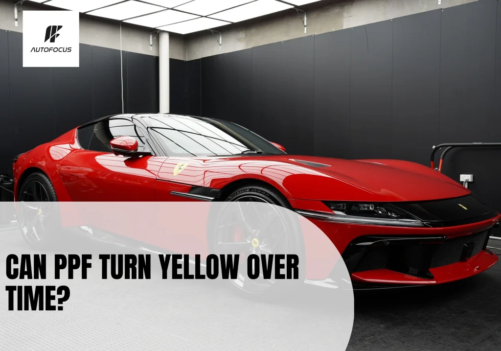 Red Ferrari protected with premium PPF yellowing-resistant paint protection film Sydney