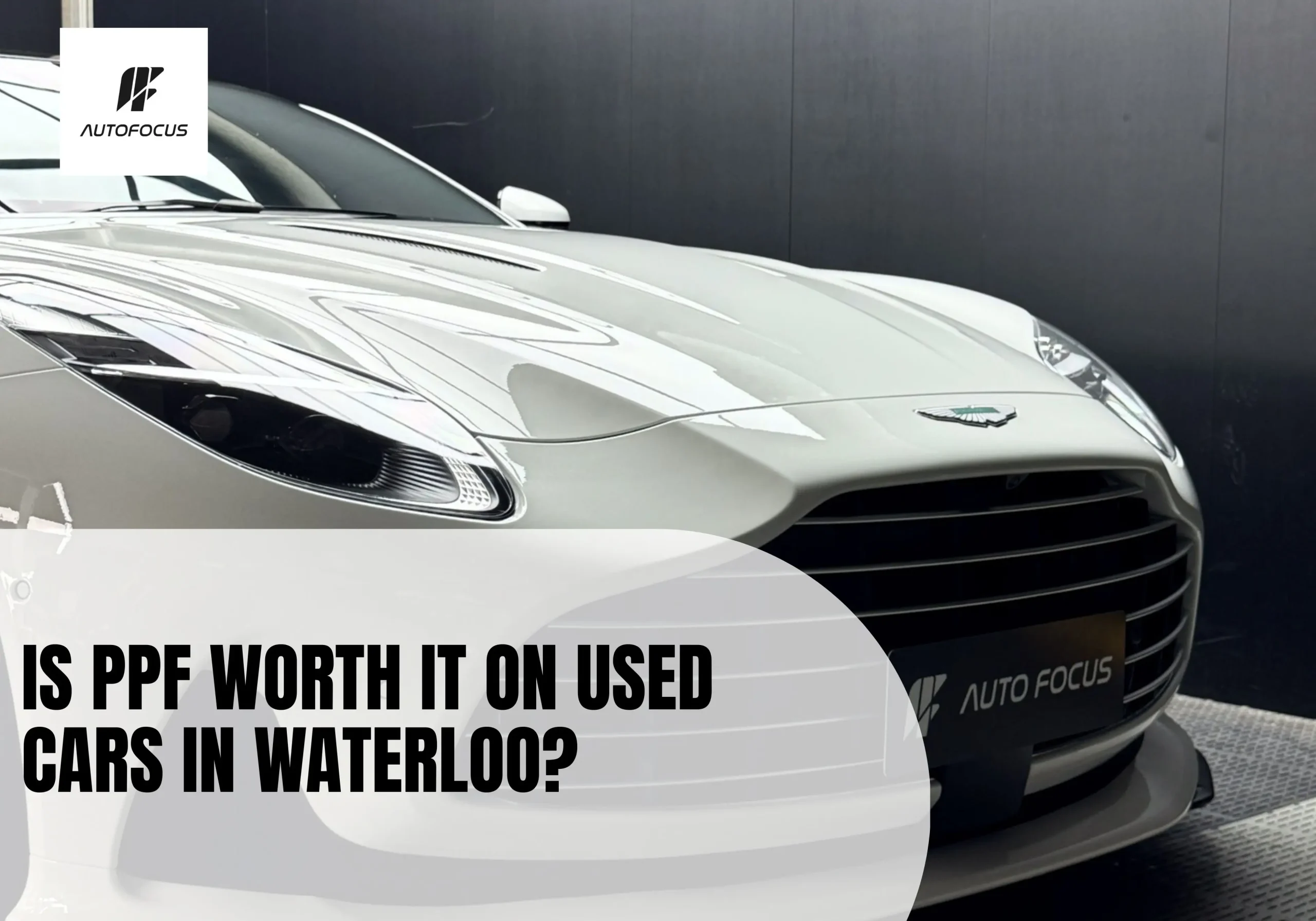 Aston Martin DB12 with full PPF Waterloo installation protecting deep metallic paint finish