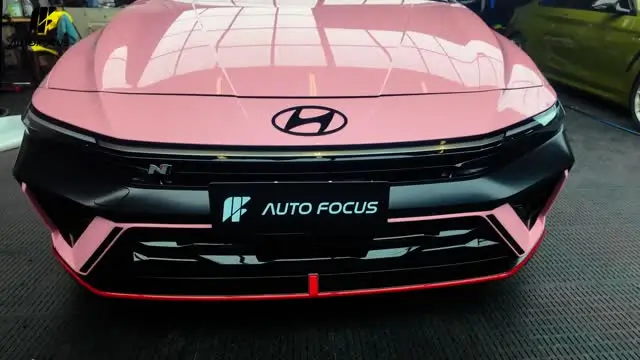 Hyundai i30N in pink vinyl colour change with PPF film thickness protection applied