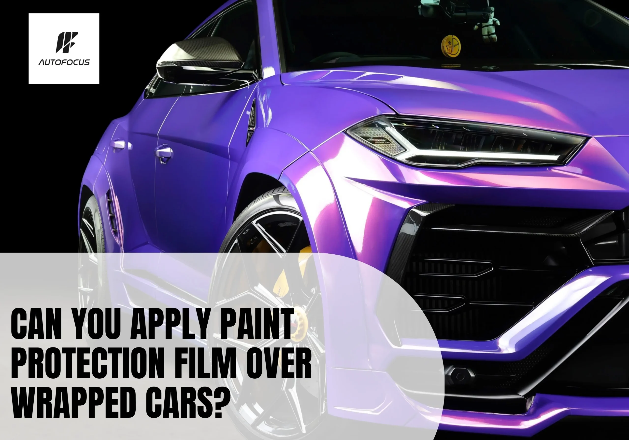 Lamborghini Urus in Inozetek purple with paint protection film over wrapped cars applied