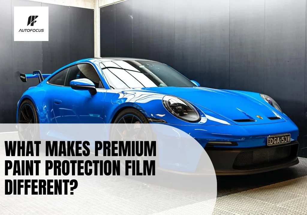 Shark Blue Porsche 992 GT3 with premium paint protection film and STEK Dynocarbon roof wrap installed