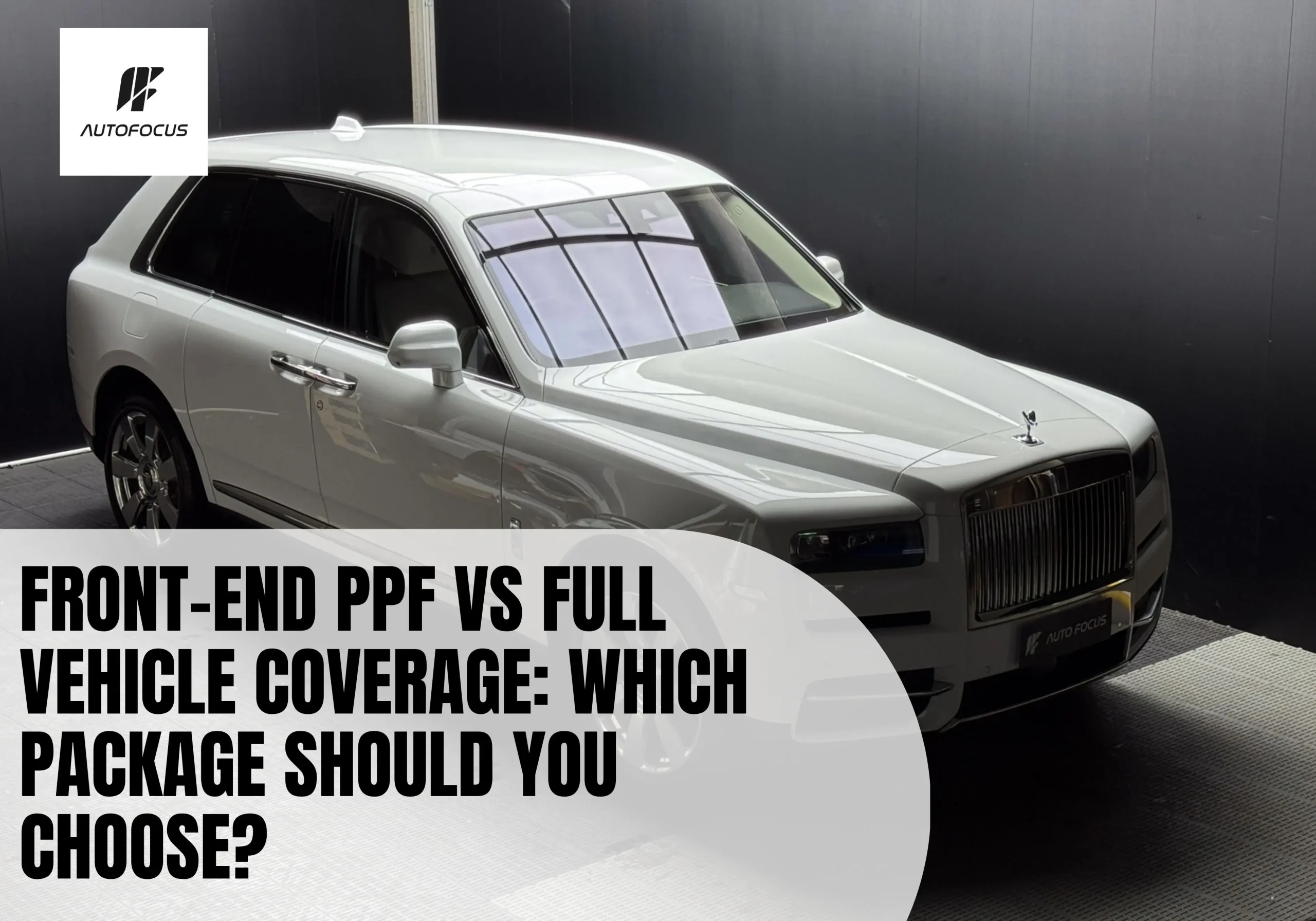 White Rolls-Royce Cullinan shown in full body PPF, one of Sydney's vehicle protection options
